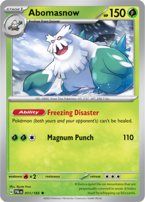 Pokémon TCG Abomasnow – PAL 011/193 Rare Holo – EN