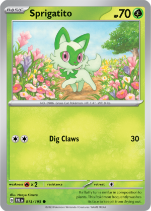 Pokémon TCG Sprigatito – PAL 013/193 Common Regular – EN