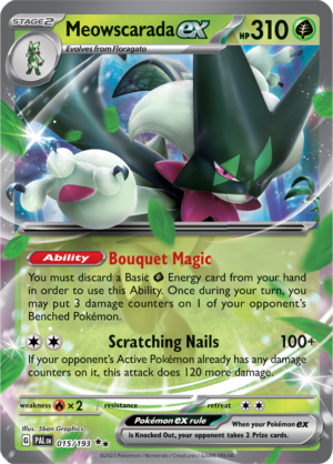 Pokémon TCG Meowscarada ex – PAL 015/193 Double Rare Holo – EN