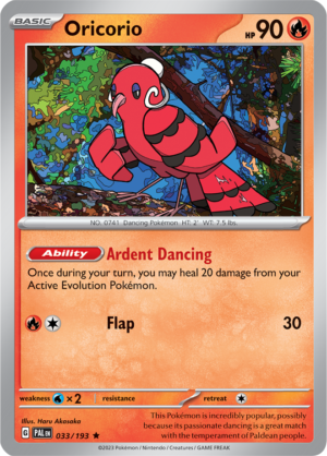 Pokémon TCG Oricorio – PAL 033/193 Rare Holo – EN