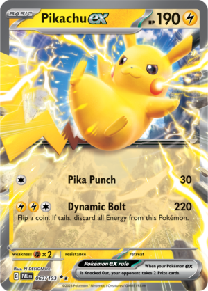 Pokémon TCG Pikachu ex – PAL 063/193 Double Rare Holo – EN