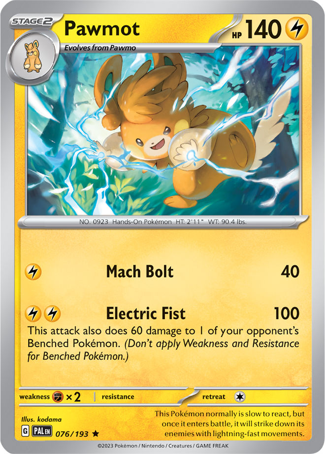 Pokémon TCG Pawmot – PAL 076/193 Rare Reverse Holofoil – EN