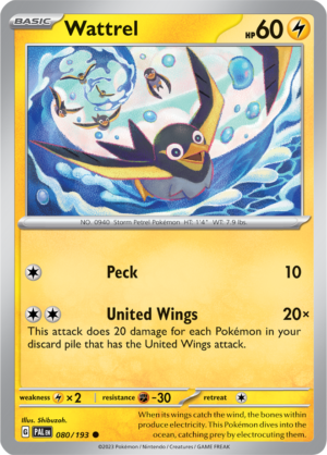 Pokémon TCG Wattrel – PAL 080/193 Common Regular – EN