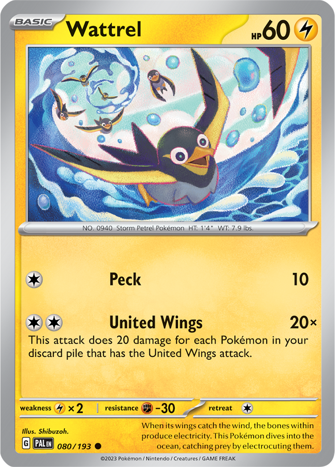 Pokémon TCG Wattrel – PAL 080/193 Common Regular – EN