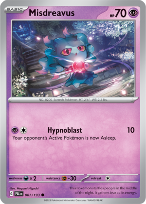 Pokémon TCG Misdreavus – PAL 087/193 Common Regular – EN