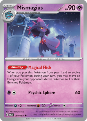 Pokémon TCG Mismagius – PAL 088/193 Uncommon Regular – EN