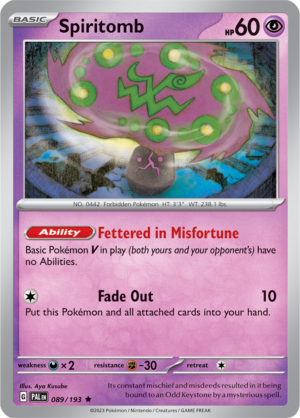 Pokémon TCG Spiritomb – PAL 089/193 Rare Holo – EN