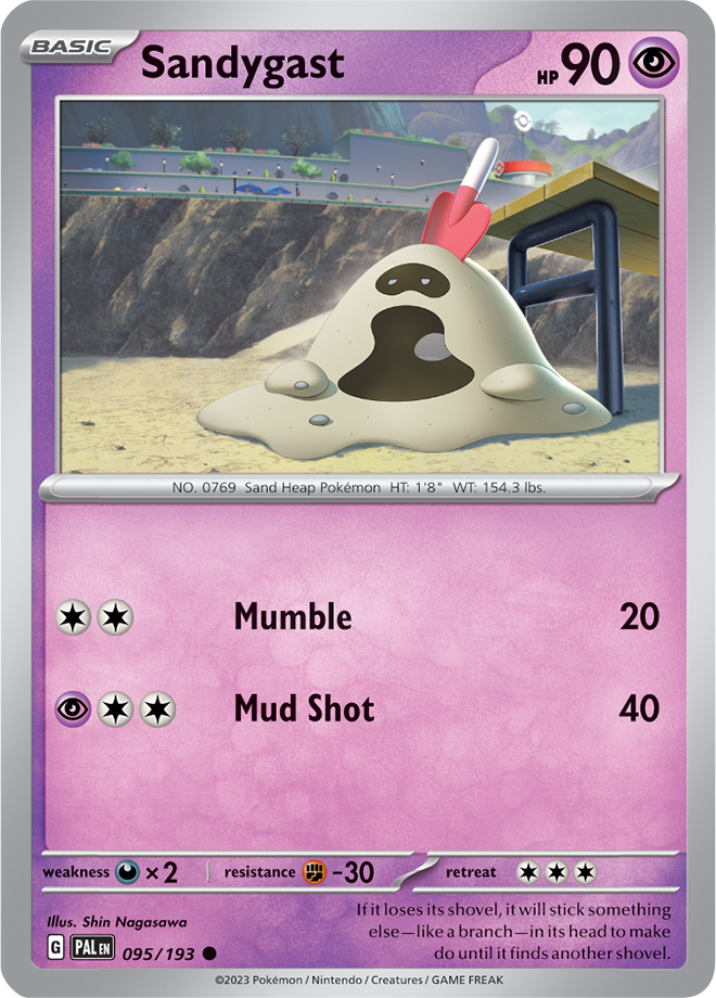 Pokémon TCG Sandygast – PAL 095/193 Common Regular – EN