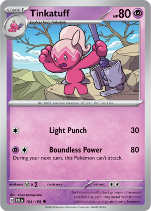 Pokémon TCG Tinkatuff – PAL 103/193 Uncommon Reverse Holofoil – EN