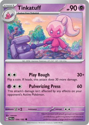 Pokémon TCG Tinkatuff – PAL 104/193 Uncommon Reverse Holofoil – EN