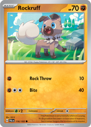 Pokémon TCG Rockruff – PAL 116/193 Common Reverse Holofoil – EN