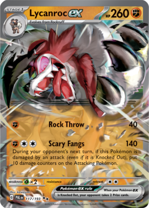 Pokémon TCG Lycanroc ex – PAL 117/193 Double Rare Holo – EN