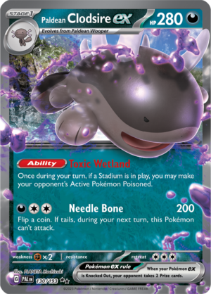 Pokémon TCG Paldean Clodsire ex – PAL 130/193 Double Rare Holo – EN