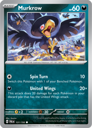 Pokémon TCG Murkrow – PAL 131/193 Common Reverse Holofoil – EN