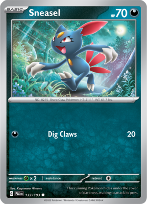 Pokémon TCG Sneasel – PAL 133/193 Common Reverse Holofoil – EN