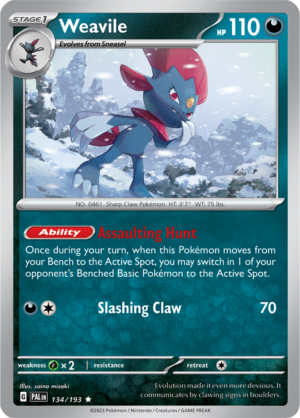 Pokémon TCG Weavile – PAL 134/193 Rare Reverse Holofoil – EN