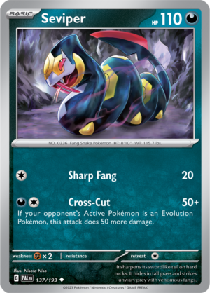Pokémon TCG Seviper – PAL 137/193 Uncommon Reverse Holofoil – EN