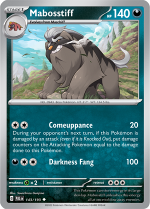 Pokémon TCG Mabosstiff – PAL 143/193 Uncommon Reverse Holofoil – EN