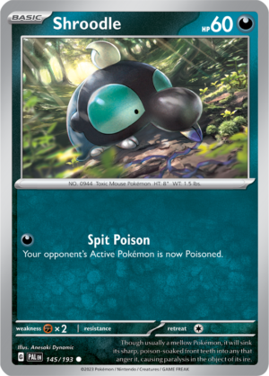 Pokémon TCG Shroodle – PAL 145/193 Common Reverse Holofoil – EN