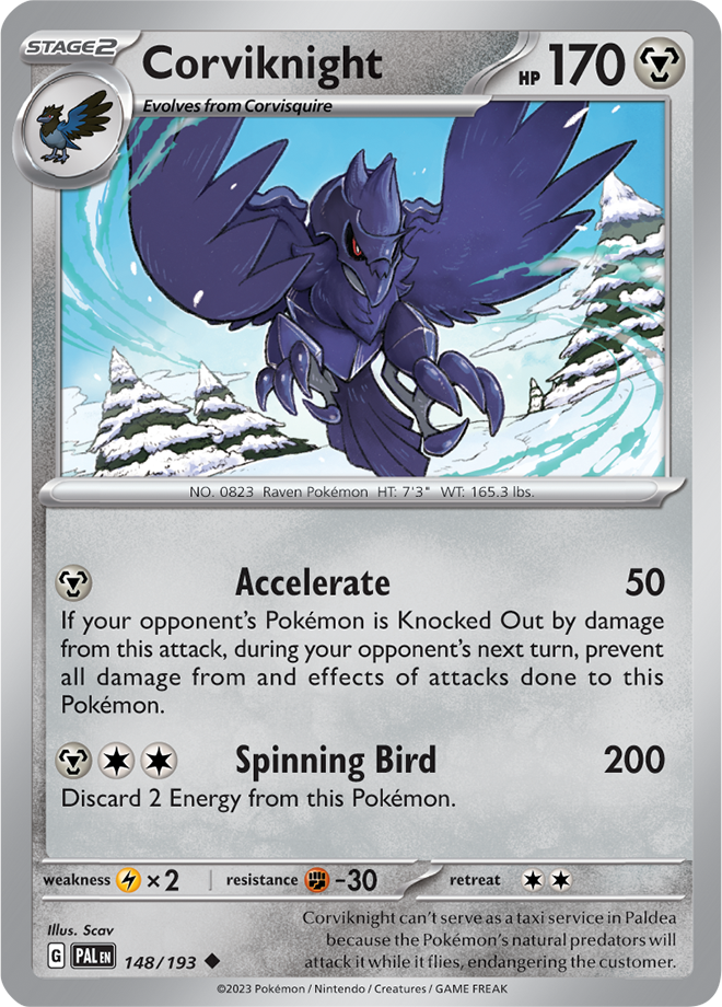 Pokémon TCG Corviknight – PAL 148/193 Uncommon Reverse Holofoil – EN