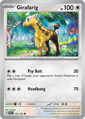 Pokémon TCG Girafarig – PAL 154/193 Common Reverse Holofoil – EN