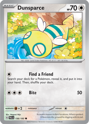 Pokémon TCG Dunsparce – PAL 156/193 Common Reverse Holofoil – EN