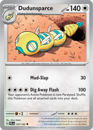 Pokémon TCG Dudunsparce – PAL 157/193 Uncommon Reverse Holofoil – EN