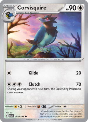 Pokémon TCG Corvisquire – PAL 165/193 Uncommon Reverse Holofoil – EN