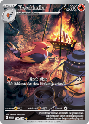 Pokémon TCG Fletchinder – PAL 199/193 Illustration Rare Holo – EN