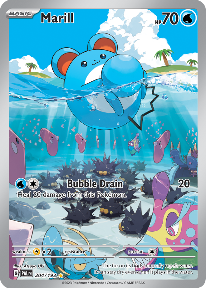 Pokémon TCG Marill – PAL 204/193 Illustration Rare Holo – EN