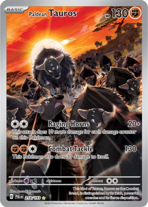 Pokémon TCG Paldean Tauros – PAL 218/193 Illustration Rare Holo – EN
