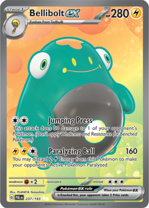 Pokémon TCG Bellibolt ex – PAL 237/193 Ultra Rare Holo – EN