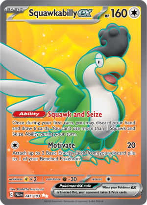 Pokémon TCG Squawkabilly ex – PAL 247/193 Ultra Rare Holo – EN