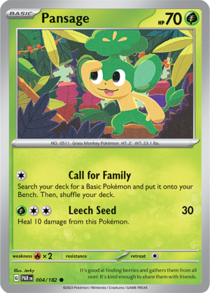 Pokémon TCG Pansage – PAR 004/182 Common Regular – EN