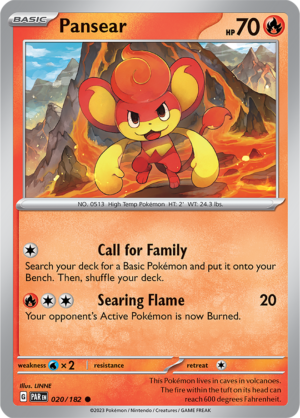 Pokémon TCG Pansear – PAR 020/182 Common Regular – EN
