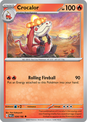 Pokémon TCG Crocalor – PAR 024/182 Uncommon Reverse Holofoil – EN