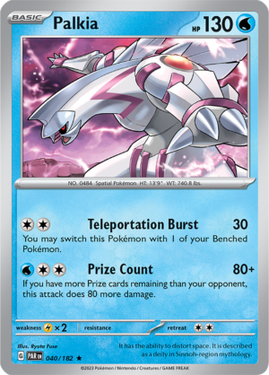 Pokémon TCG Palkia – PAR 040/182 Rare Holo – EN