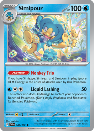 Pokémon TCG Simipour – PAR 042/182 Uncommon Regular – EN
