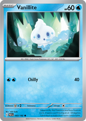 Pokémon TCG Vanillite – PAR 043/182 Common Reverse Holofoil – EN