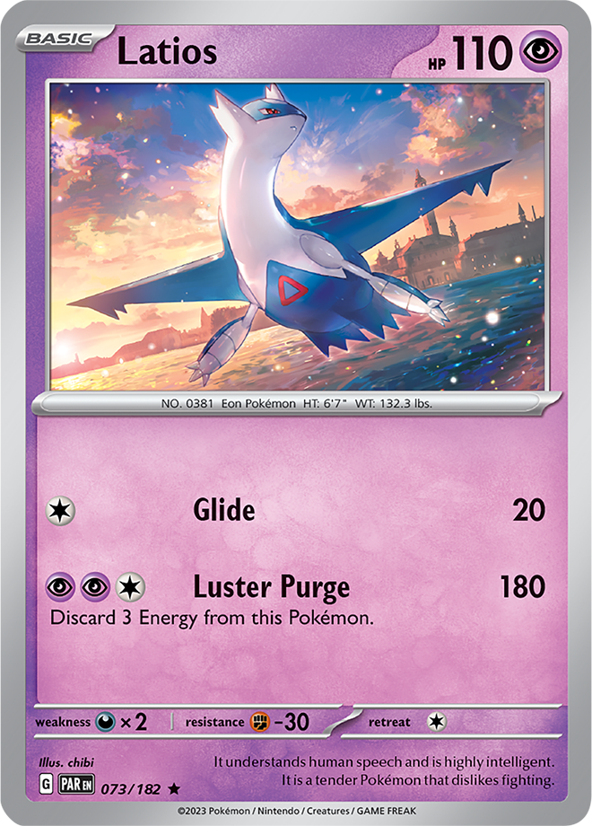 Pokémon TCG Latios – PAR 073/182 Rare Holo – EN
