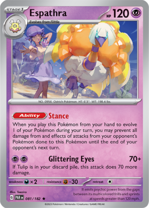 Pokémon TCG Espathra – PAR 081/182 Rare Reverse Holofoil – EN