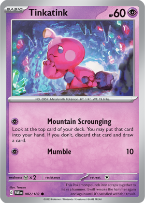 Pokémon TCG Tinkatink – PAR 082/182 Common Reverse Holofoil – EN