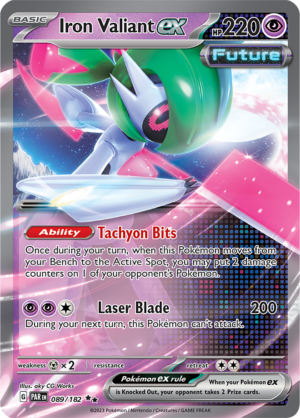 Pokémon TCG Iron Valiant ex – PAR 089/182 Double Rare Holo – EN
