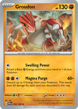 Pokémon TCG Groudon – PAR 093/182 Rare Reverse Holofoil – EN