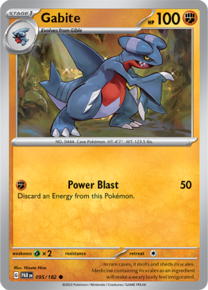 Pokémon TCG Gabite – PAR 095/182 Common Reverse Holofoil – EN