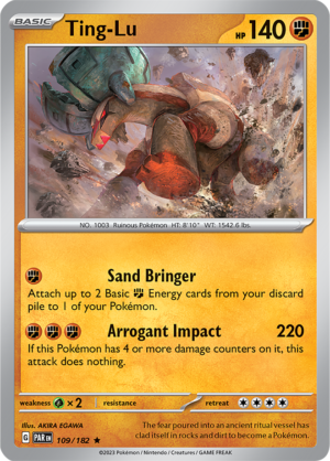 Pokémon TCG Ting-Lu – PAR 109/182 Rare Reverse Holofoil – EN