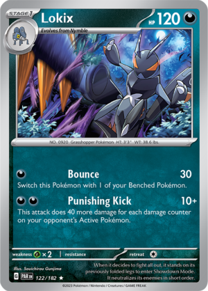 Pokémon TCG Lokix – PAR 122/182 Rare Reverse Holofoil – EN