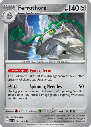 Pokémon TCG Ferrothorn – PAR 128/182 Uncommon Reverse Holofoil – EN
