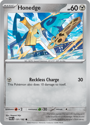 Pokémon TCG Honedge – PAR 131/182 Common Reverse Holofoil – EN