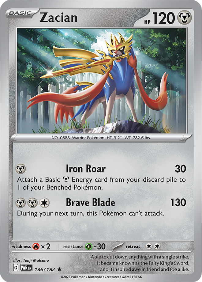 Pokémon TCG Zacian – PAR 136/182 Rare Holo – EN